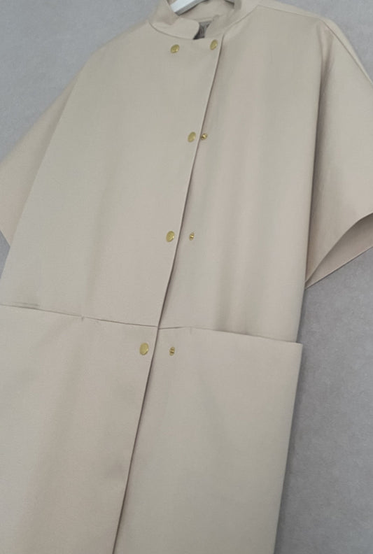 Long MOK Cotton Coat - Creme