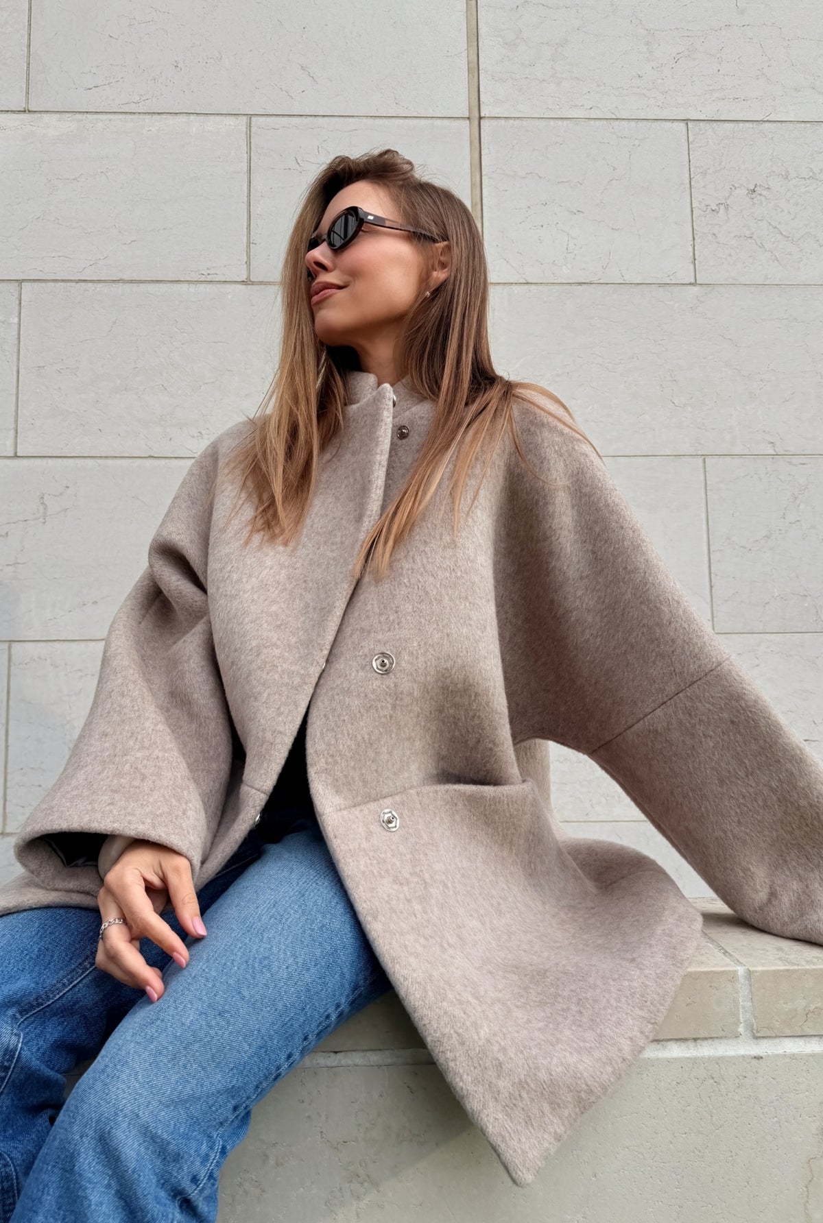 SEOUL Merino Wool Coat - Stone