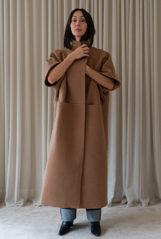 Long MOK wool coat - Camel