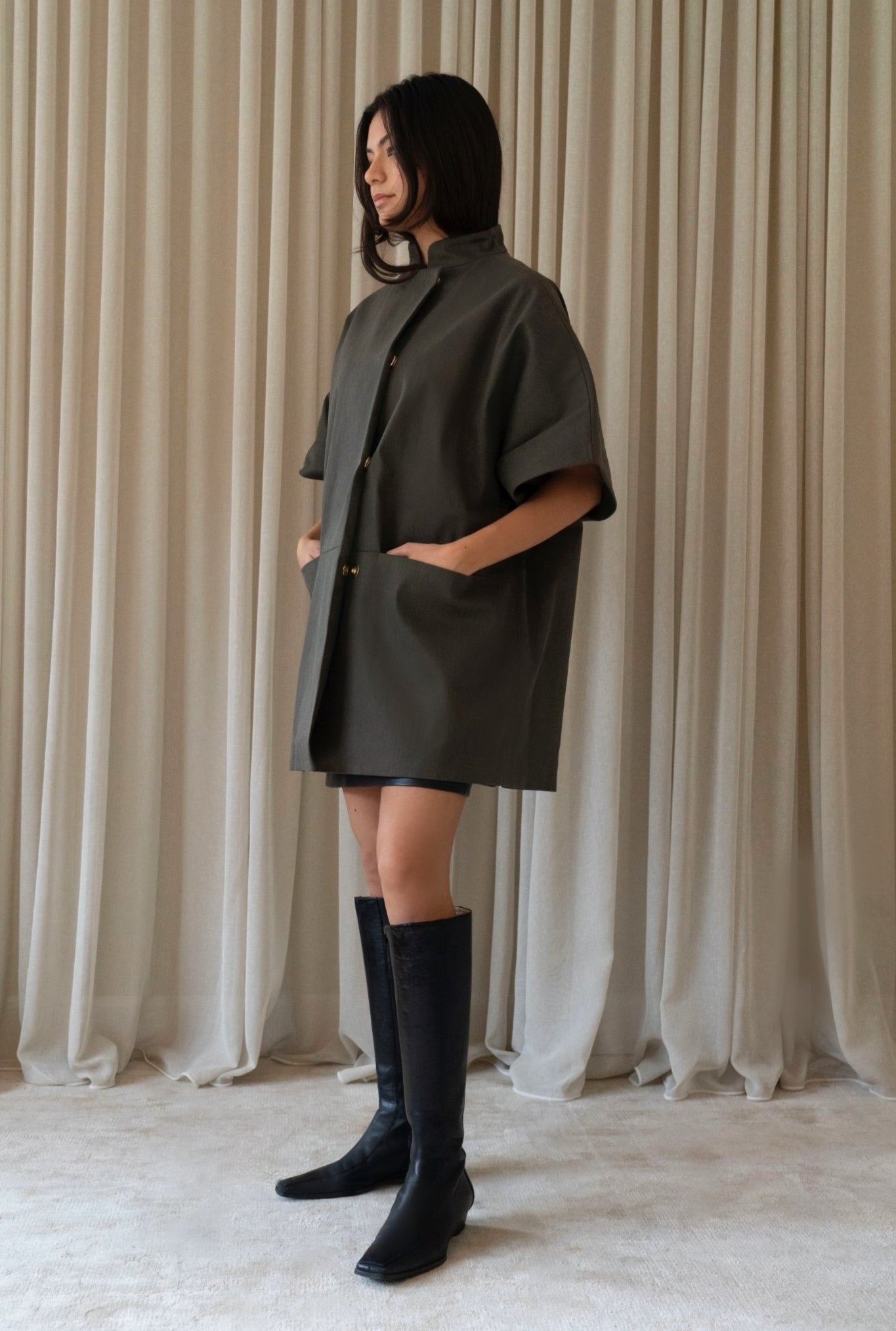 Short MOK Cotton Coat - Army