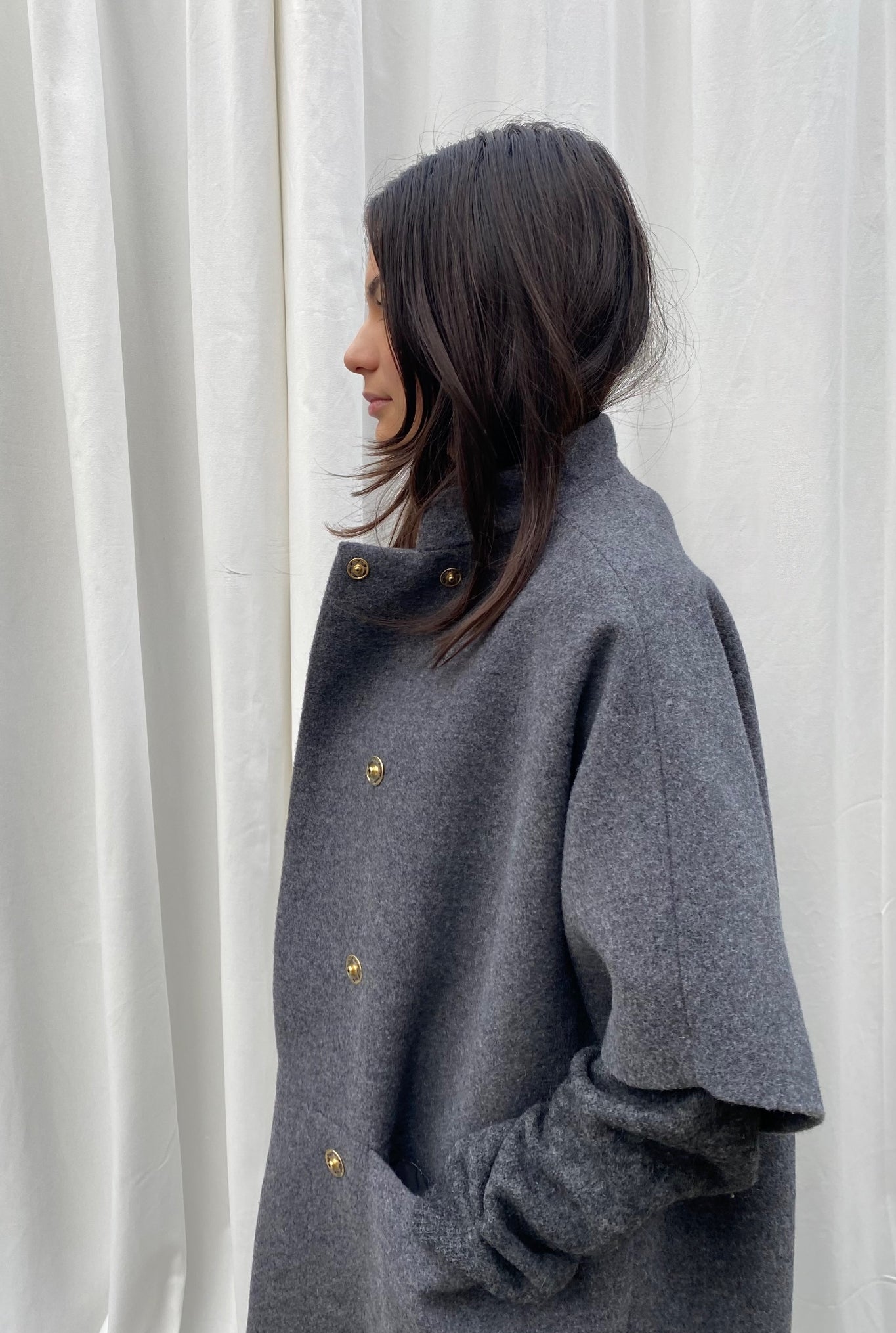 Short Mok wool - grey melange