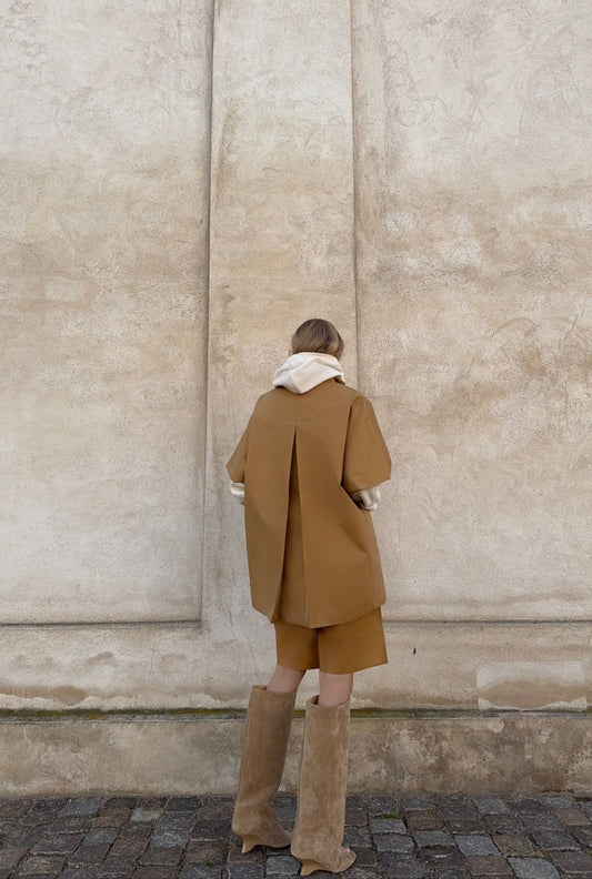 Short MOK Cotton Coat - Cappuccino