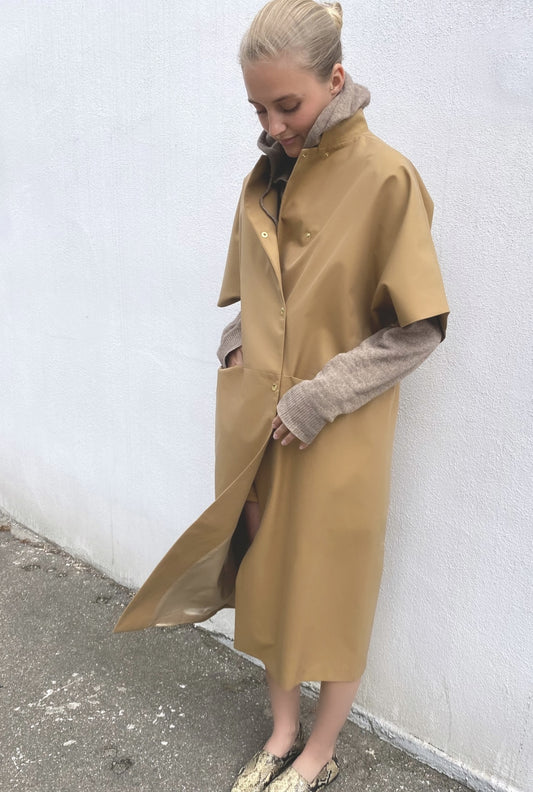 Long MOK Cotton Coat - Cappuccino