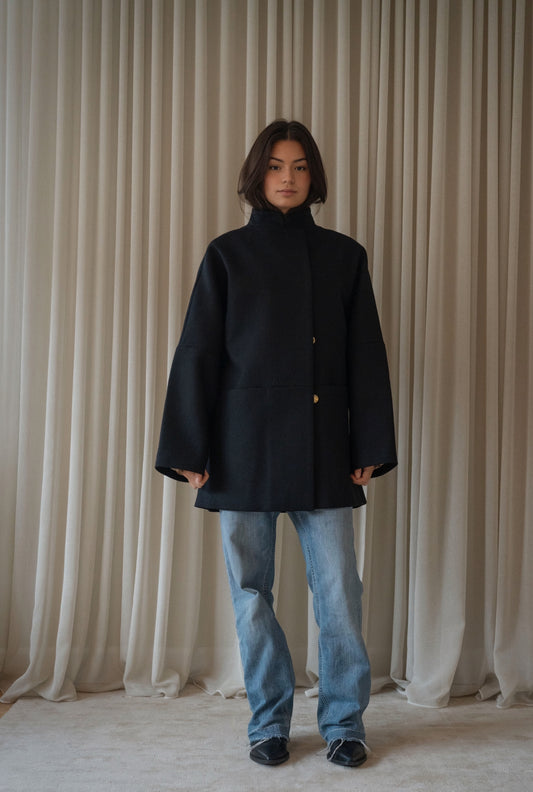SEOUL Wool Coat - Midnight Black