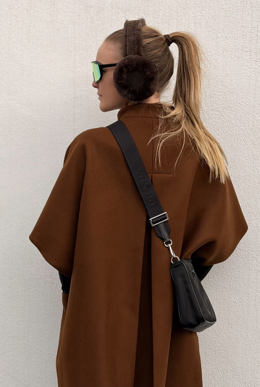 Short MOK Wool Coat - Brown