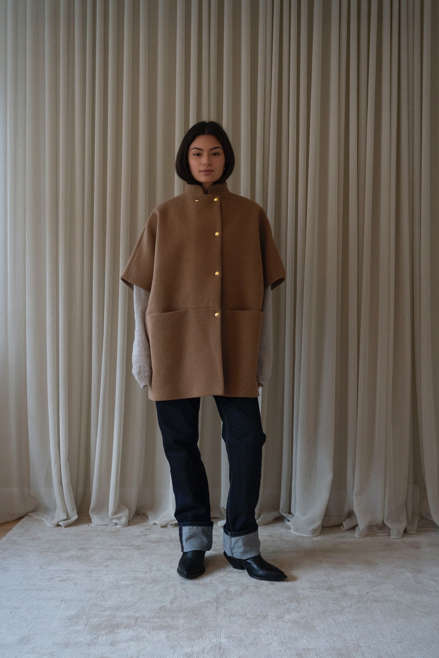 Short MOK Wool Coat - Camel