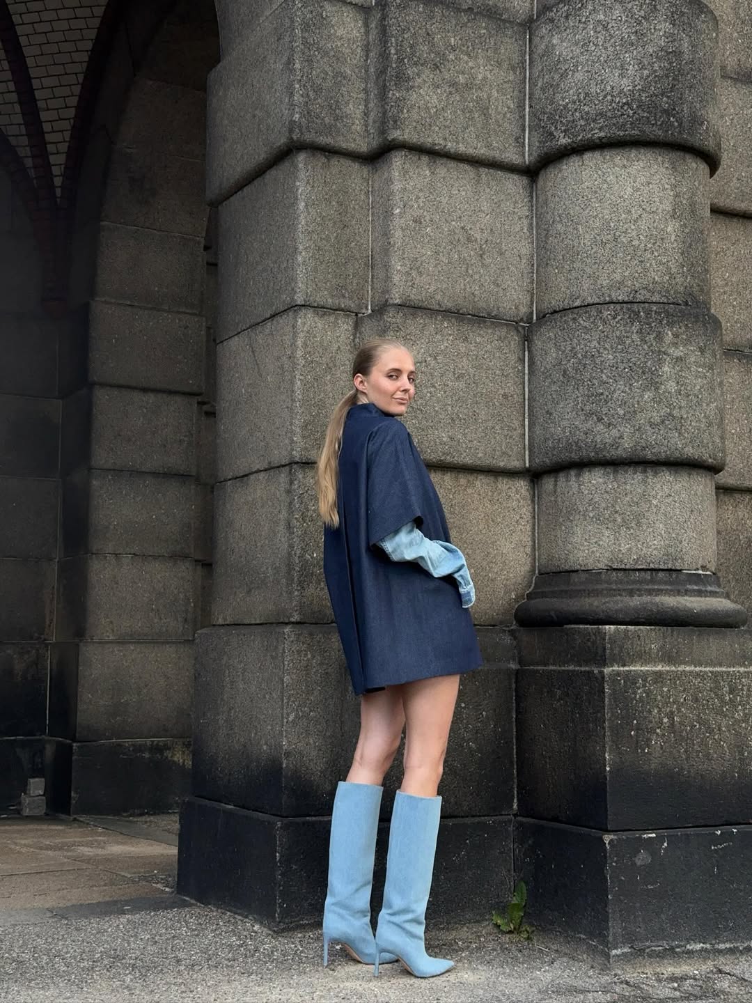Short MOK Cotton Coat - Denim