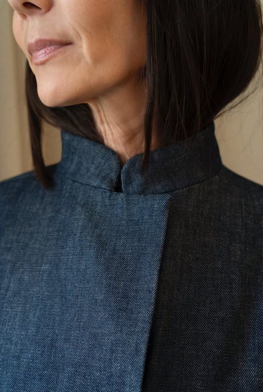 Short MOK Cotton Coat - Denim