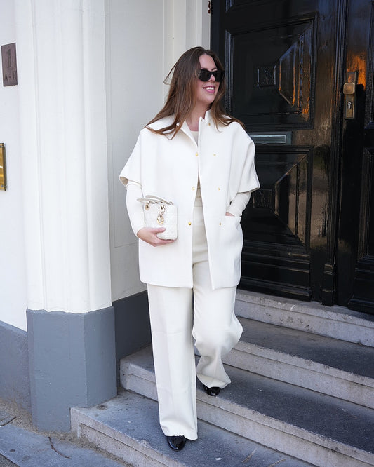 Short MOK Wool Coat - White