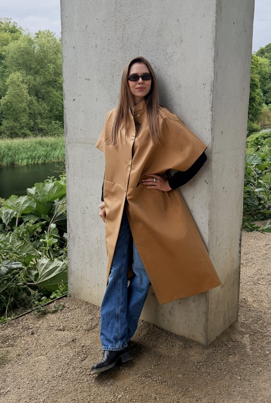 Long MOK Cotton Coat - Cappuccino