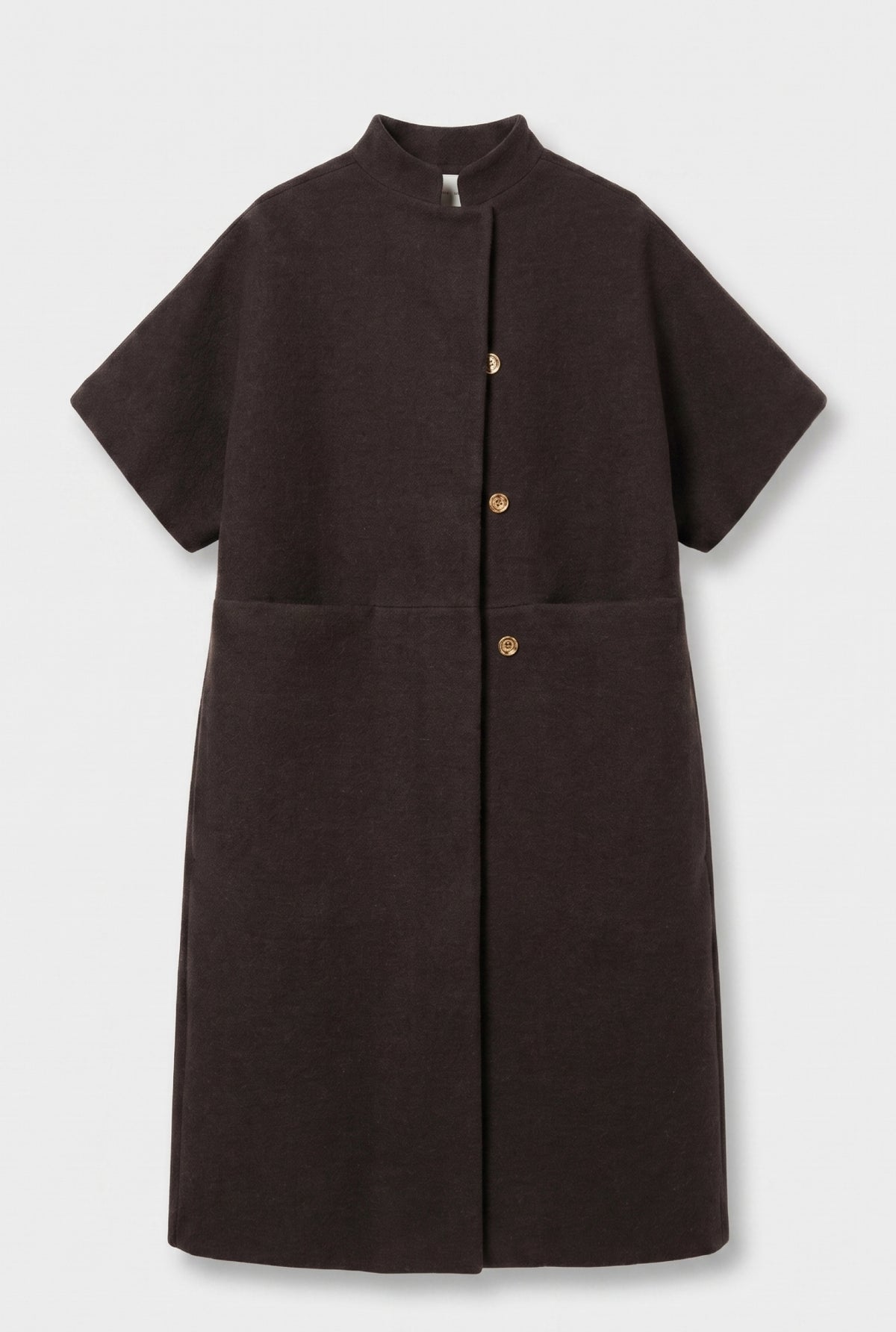Long Mok wool coat - Chocolate Brown
