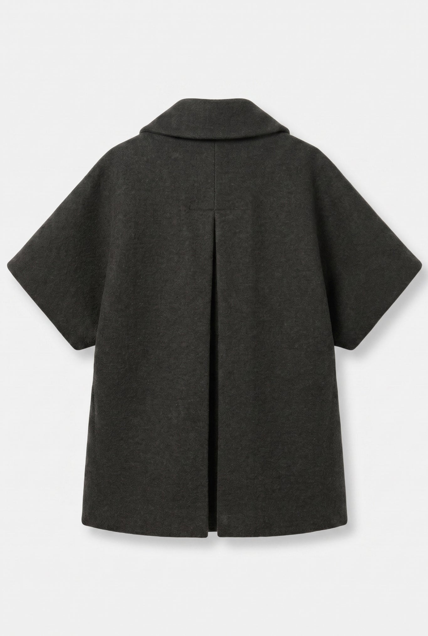 Short MOK Wool Coat - ROUNDED collar - Army