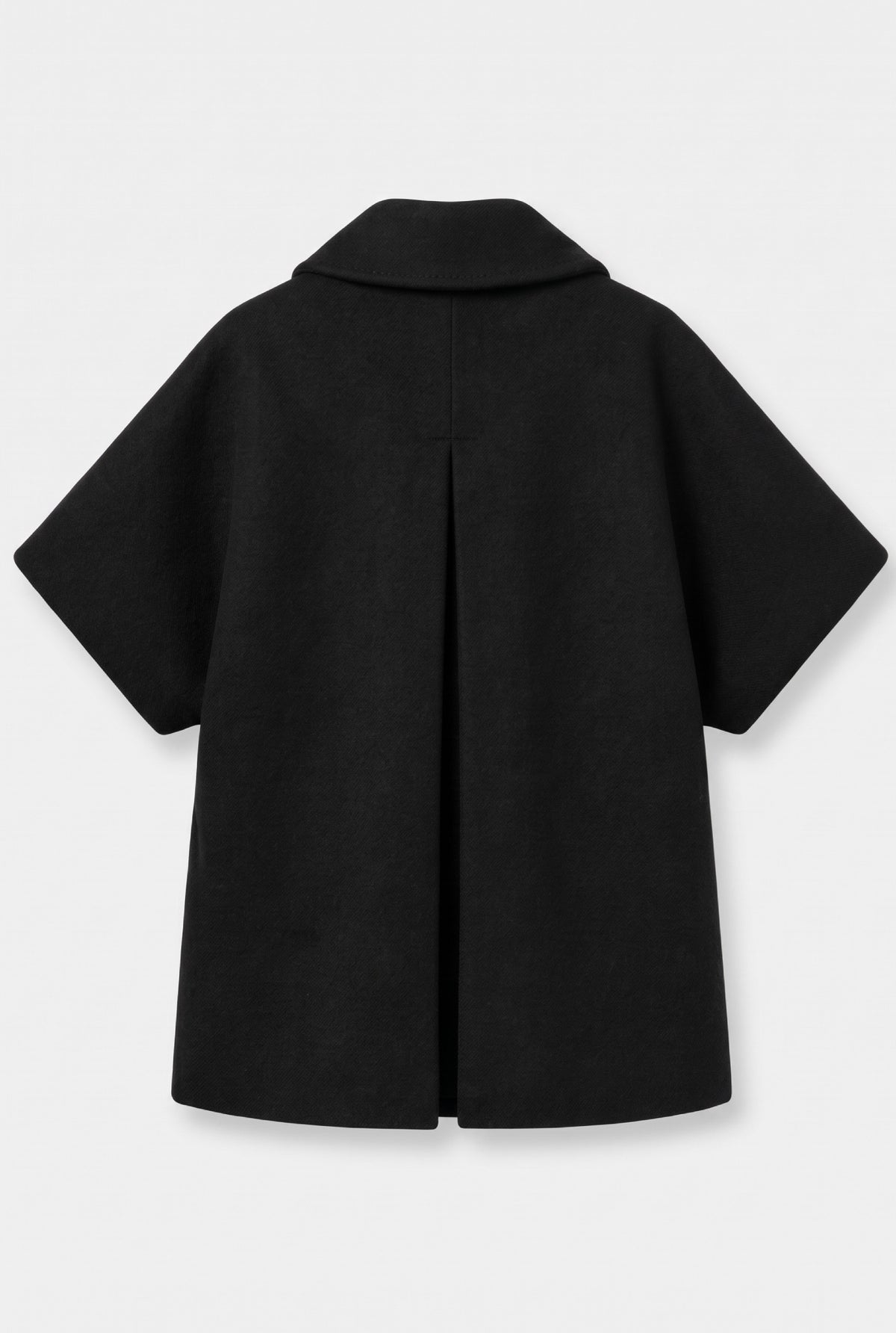 Short MOK Wool Coat - ROUNDED collar - Black