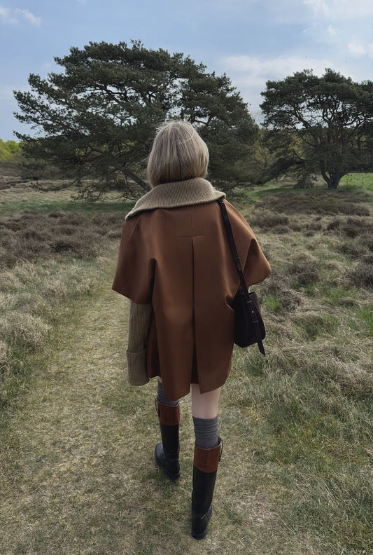Short Mok coat - Chocolate brown