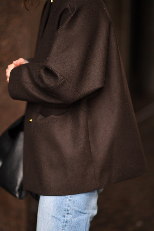 SEOUL Wool Coat - Chestnut Brown