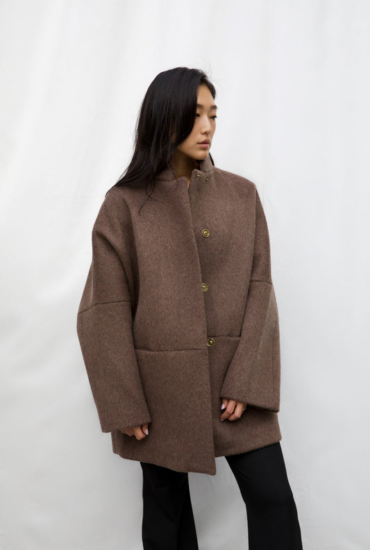 SEOUL Merino Wool Coat - brown