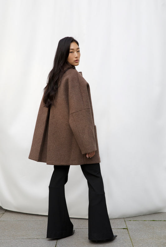 SEOUL Merino Wool Coat - brown