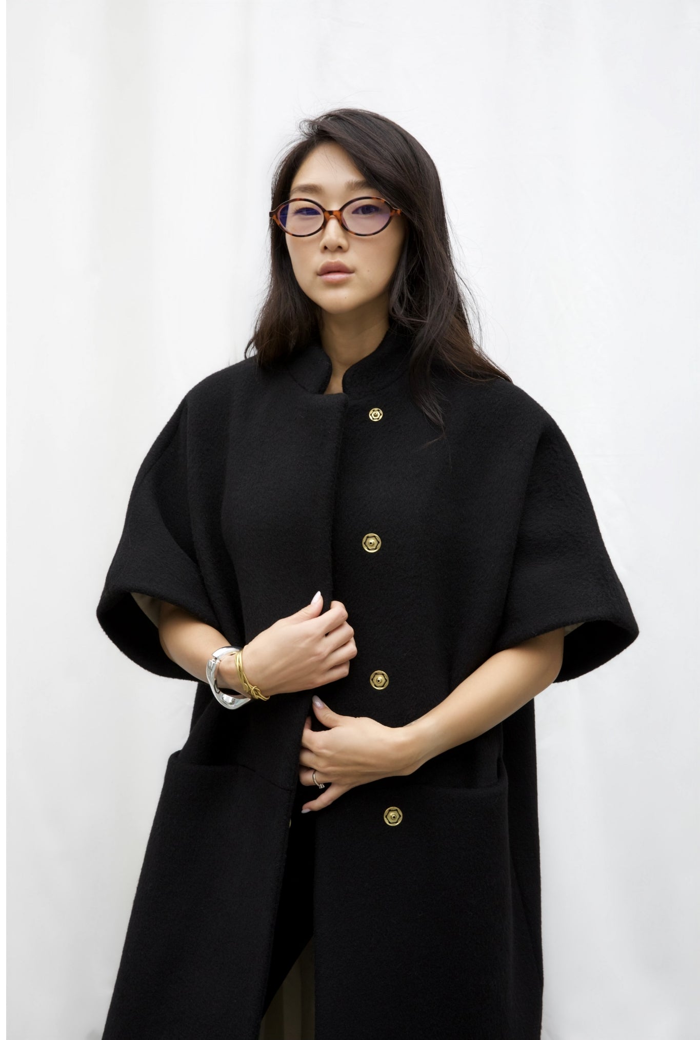 Long MOK Merino Wool Coat - Black