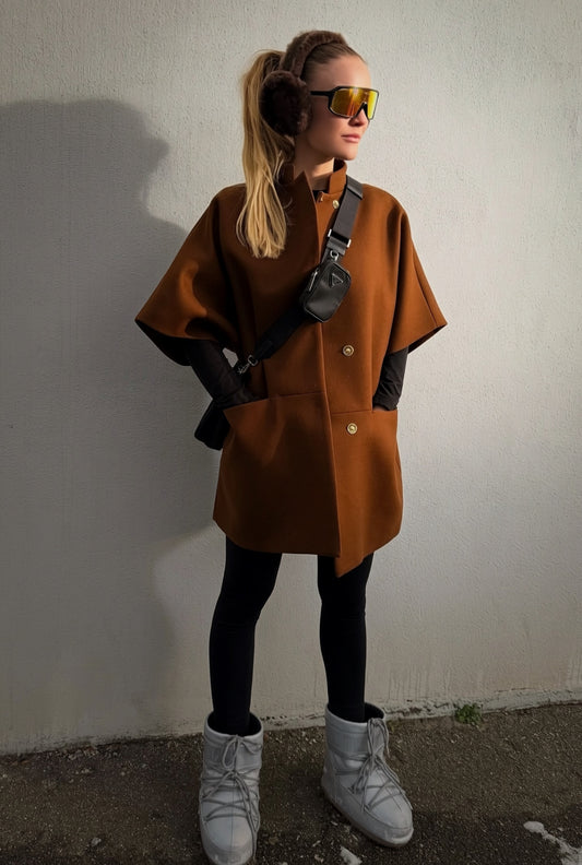 Short MOK Wool Coat - Brown