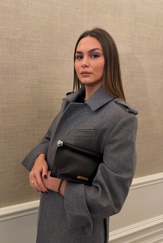 Long Kim Wool coat - Grey Melange