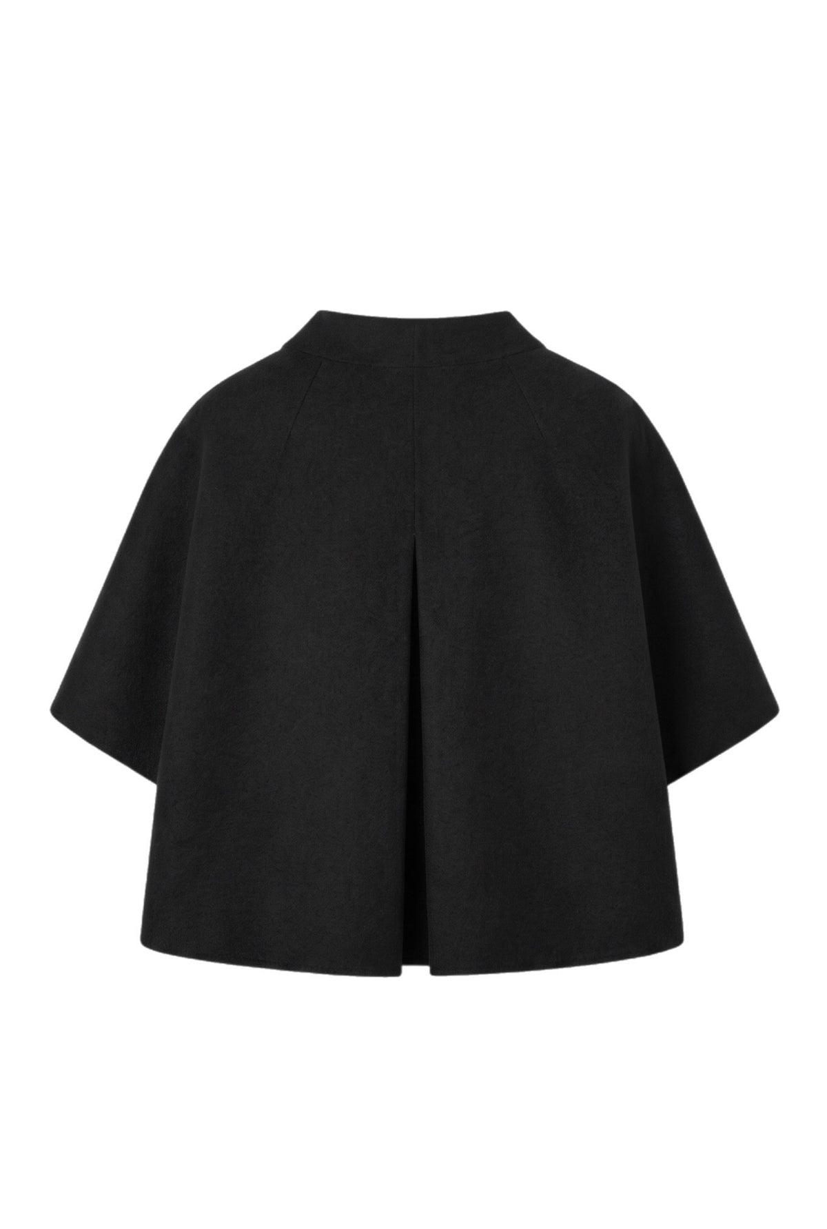 Ultra Short MOK Wool Cape - Black