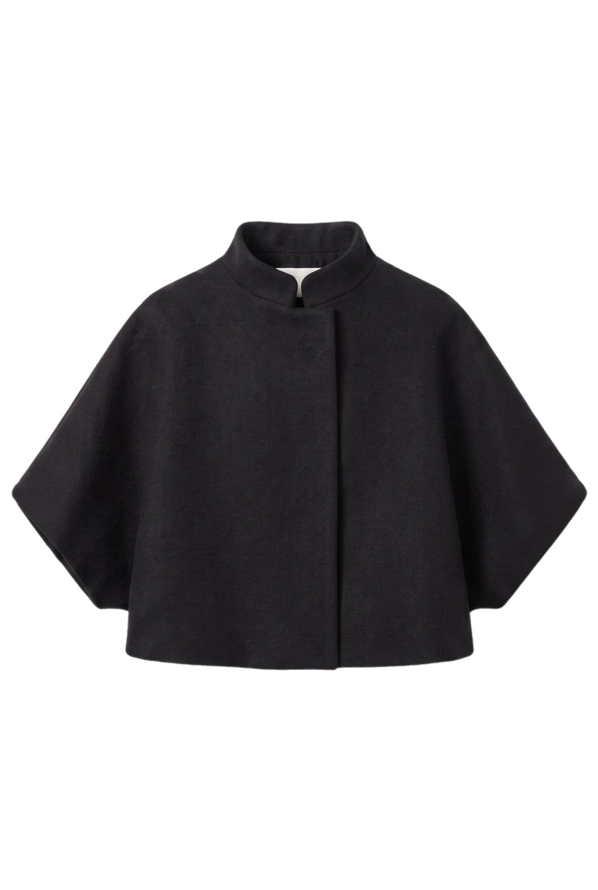 Ultra Short MOK Wool Cape - Black