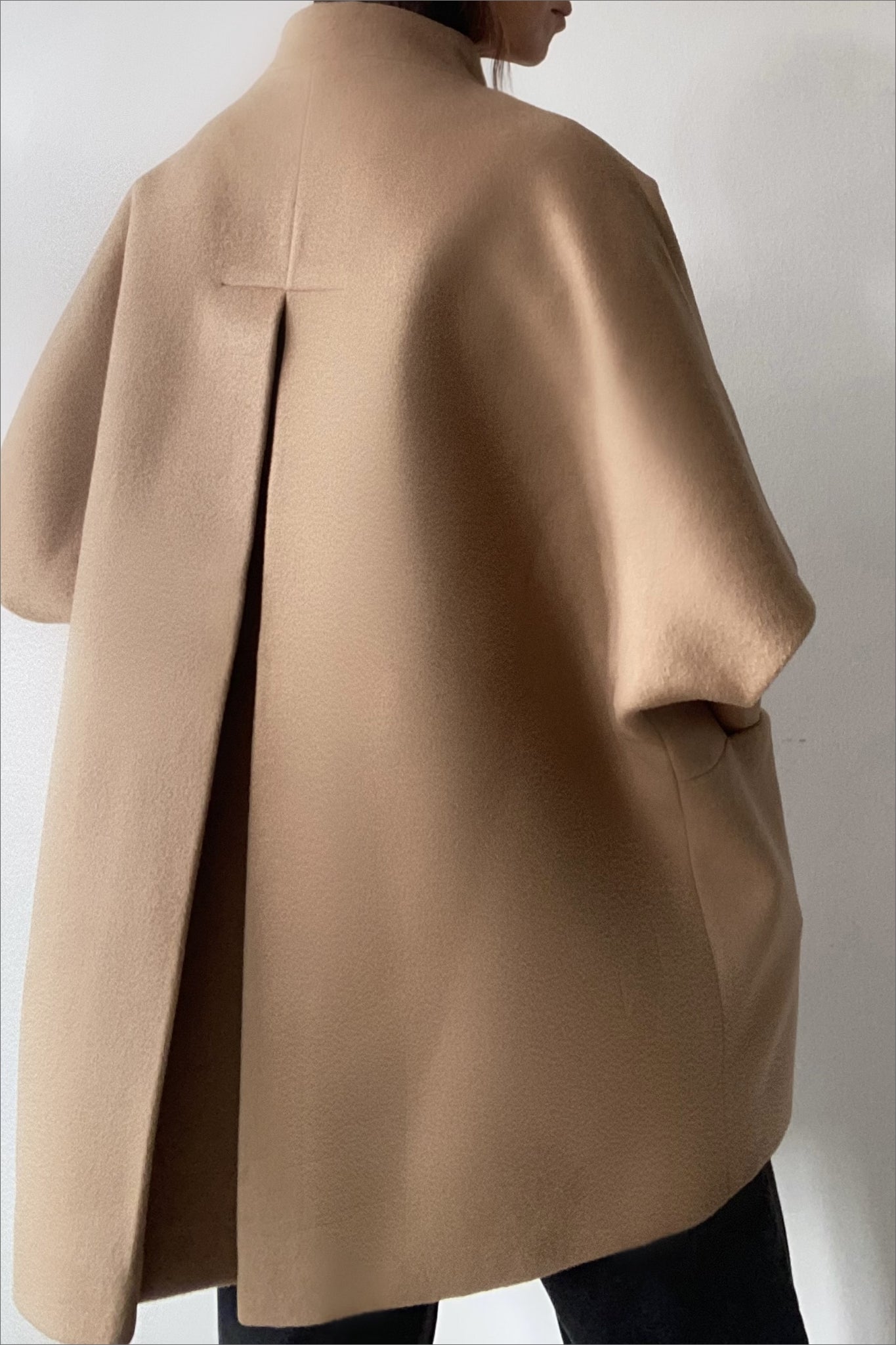 Camel wool cheap cape coat