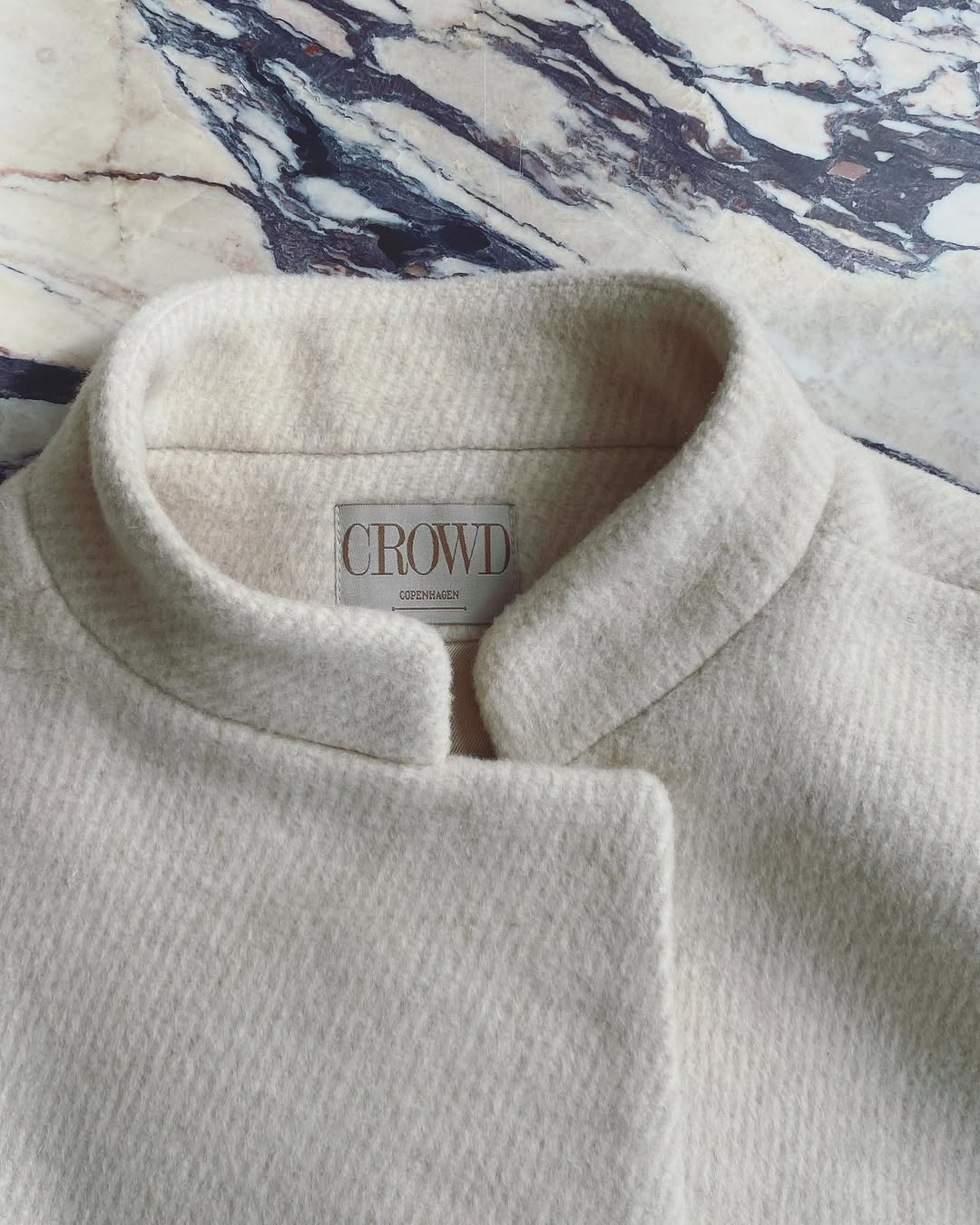 Short MOK Wool Coat - White