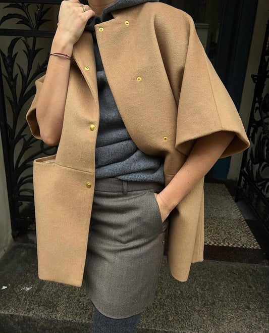 Short MOK Wool Coat - Camel