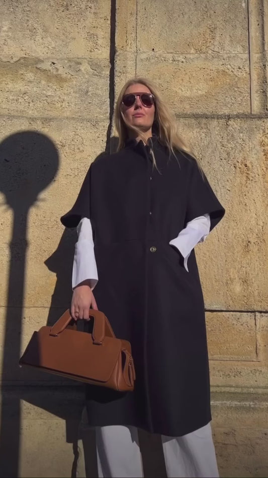 Long MOK Wool Coat - Navy