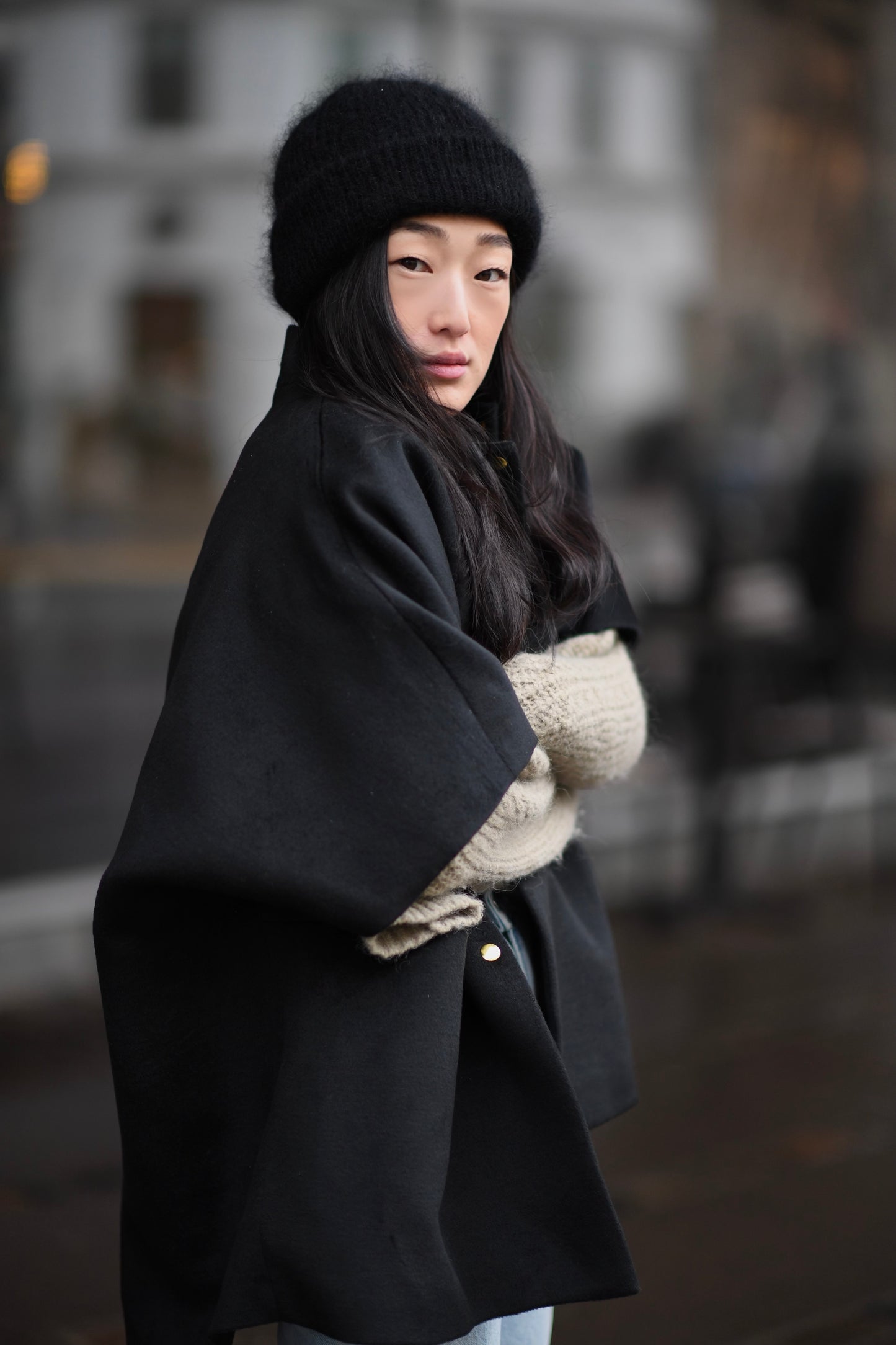 Short MOK wool - black