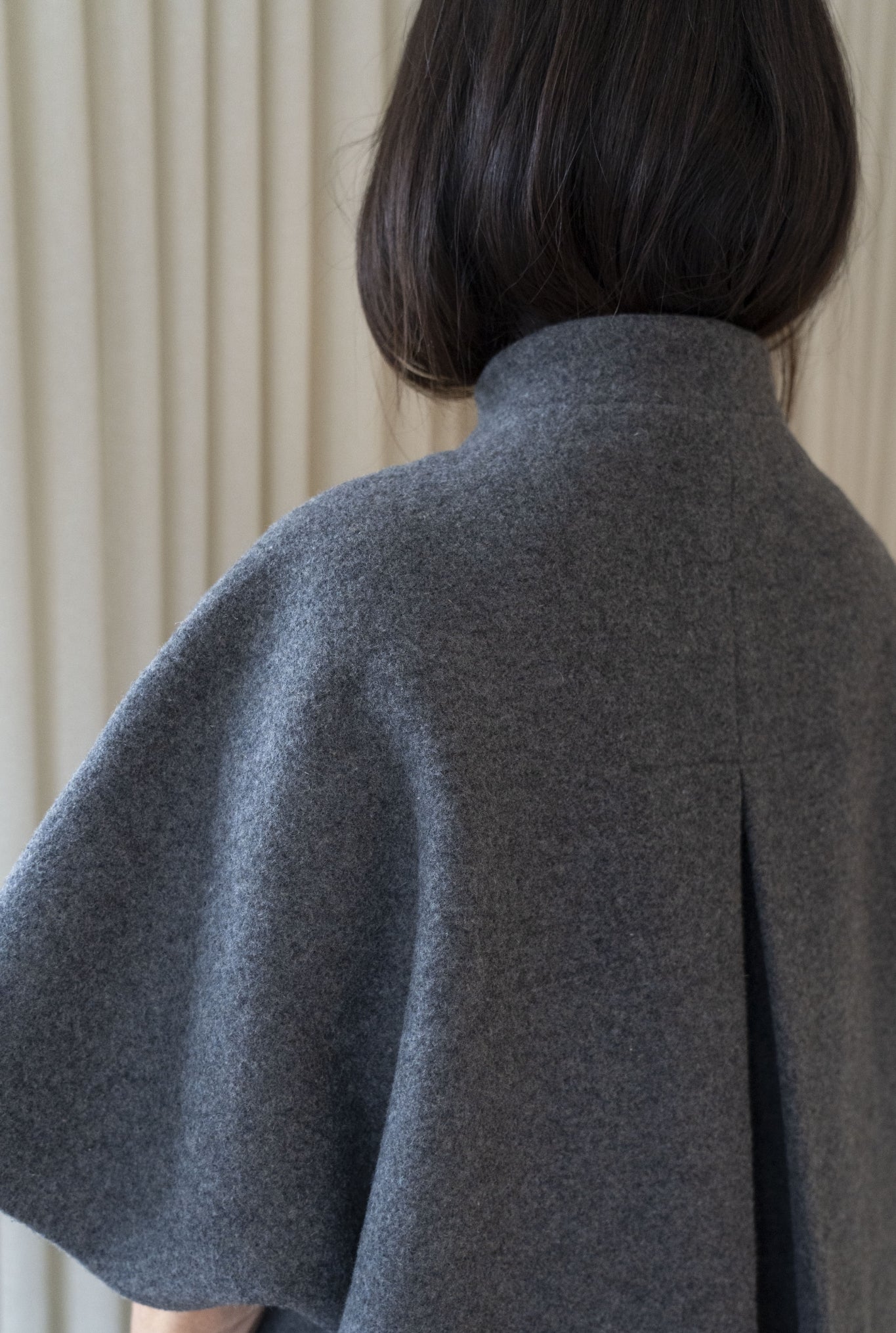 Long MOK Merino Wool Coat - Grey Melange