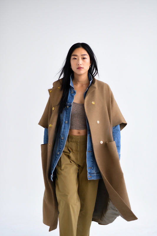 Long MOK wool coat - Camel